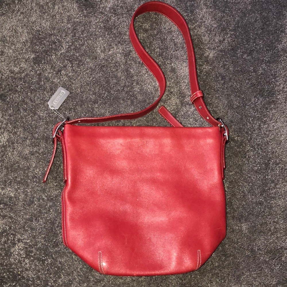 Vintage Coach Bag Red Leather